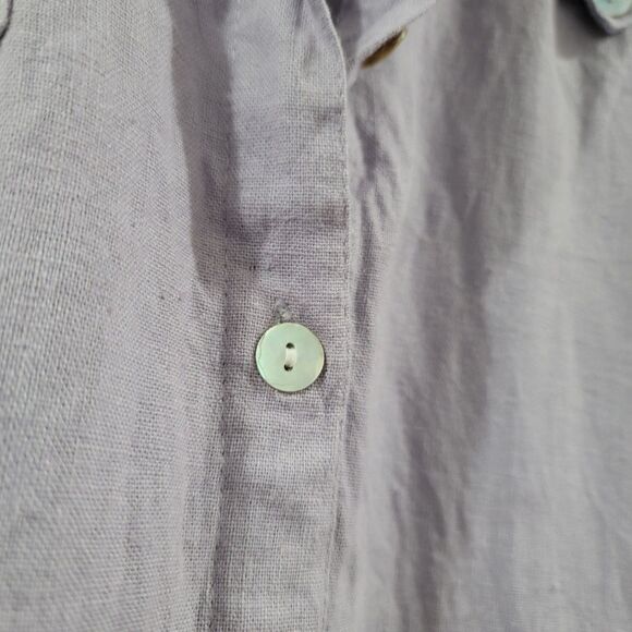 Vintage Womens Linen Button Up Shirt Size XL Purple Rhinestones Western - Picture 5 of 7
